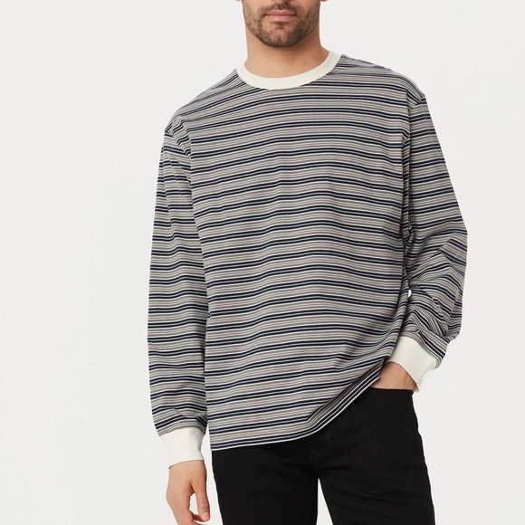 Frank & Oak Other - Frank & Oak Striped Organic Cotton Crewneck Boxy Shirt Small